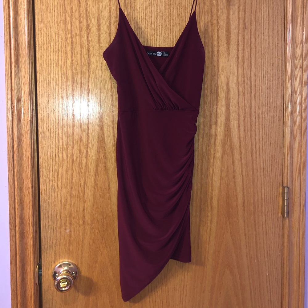 Boohoo Wrap Detail Bodycon Dress